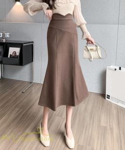 スカート | レディース フィッシュテール秋冬コーデ フレア AラインOL ビジネス カジュアル 大きいサイズ XL 20代 ラシャ 40代 上品 30代