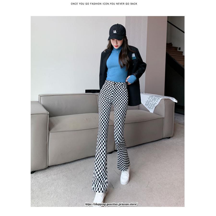 チノ・テーパード・ジョガー・スキニーパン | パンツ レディース フレアパンツ チェック柄 トレンド カジュアル ハイウエスト スキニーパンツ トレンド かわいい 楽ちん お出かけ 送料無料 デート おしゃれ