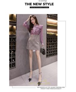 スカート | レディース ミニショット丈 キラキラ インナーパンツ付き ハイウエスト 着痩せ オシャレ 韓国ファッション 20代30代40代50代 2022 秋冬