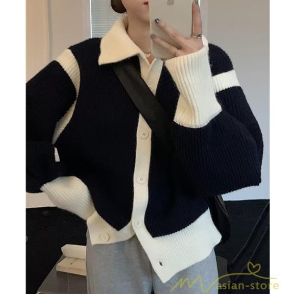 カーディガン | ニットドッキングニットレディース 2022秋冬 羽織り ニット アウター セーター 長袖 20代50代 秋ニット トップス