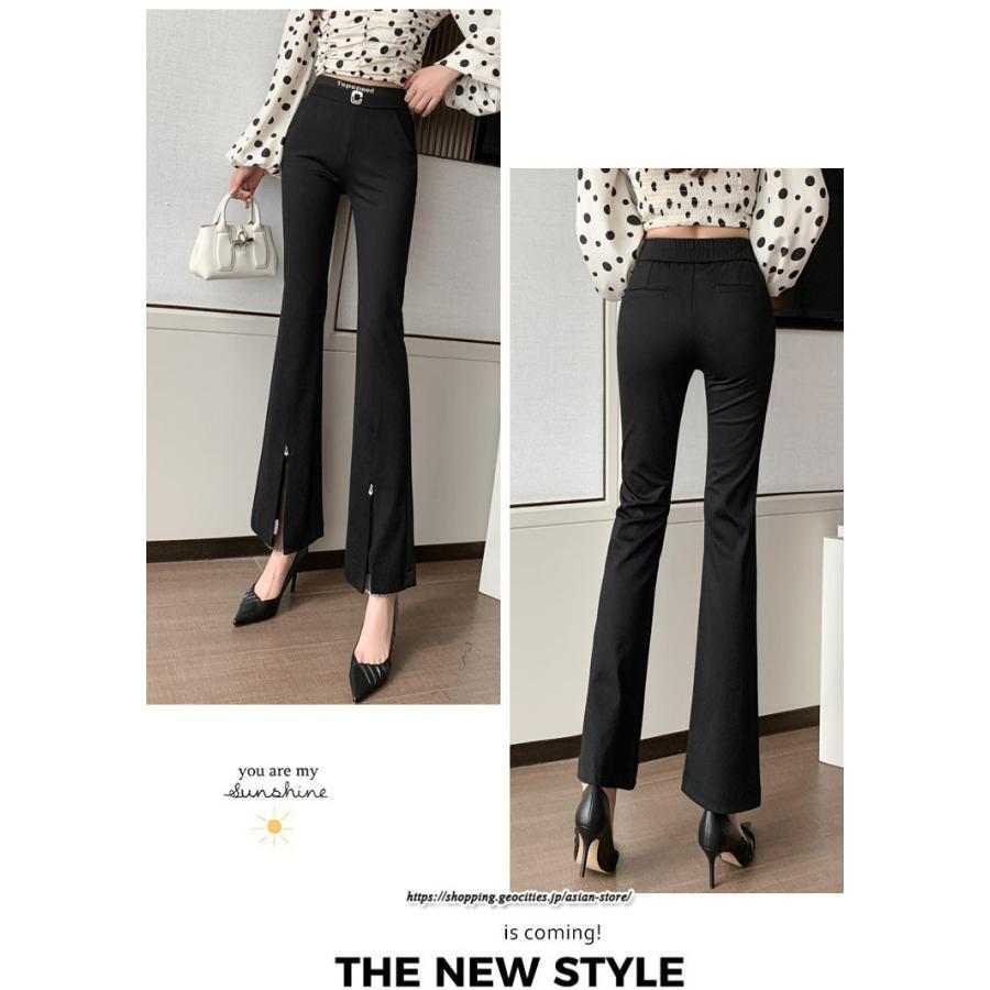 チノ・テーパード・ジョガー・スキニーパン | パンツ 秋 冬 レディース フレアパンツ ボトムス スリット スキニーパンツ 秋 冬 黒 無地 50代 40代 30代 大きいサイズ おしゃれ キレイめ 20代 送料無料 暖か