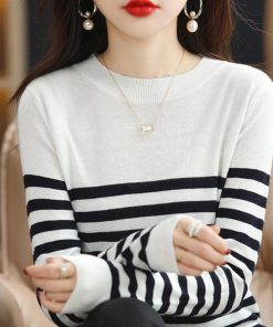 ニット・セーター | ボーダー柄 ニットセータ ラウンドネック