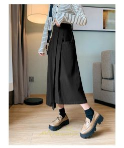 スカート | 綿秋 Aラインロングレディース 秋物 ボトムス 秋服 無地 体型カバー 30代通学通勤 おしゃれ感 大人 40代50代