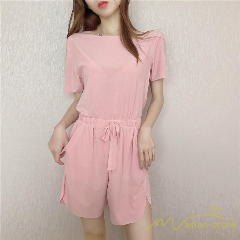 パジャマ ルームウェア | パジャマ レディース 夏 半袖 ルームウェア 涼しい 部屋着 ナイトウェア 寝間着 柔らかく軽い薄手の快適Tシャツパジャマ 薄手パジャマ 部屋着 上下セット