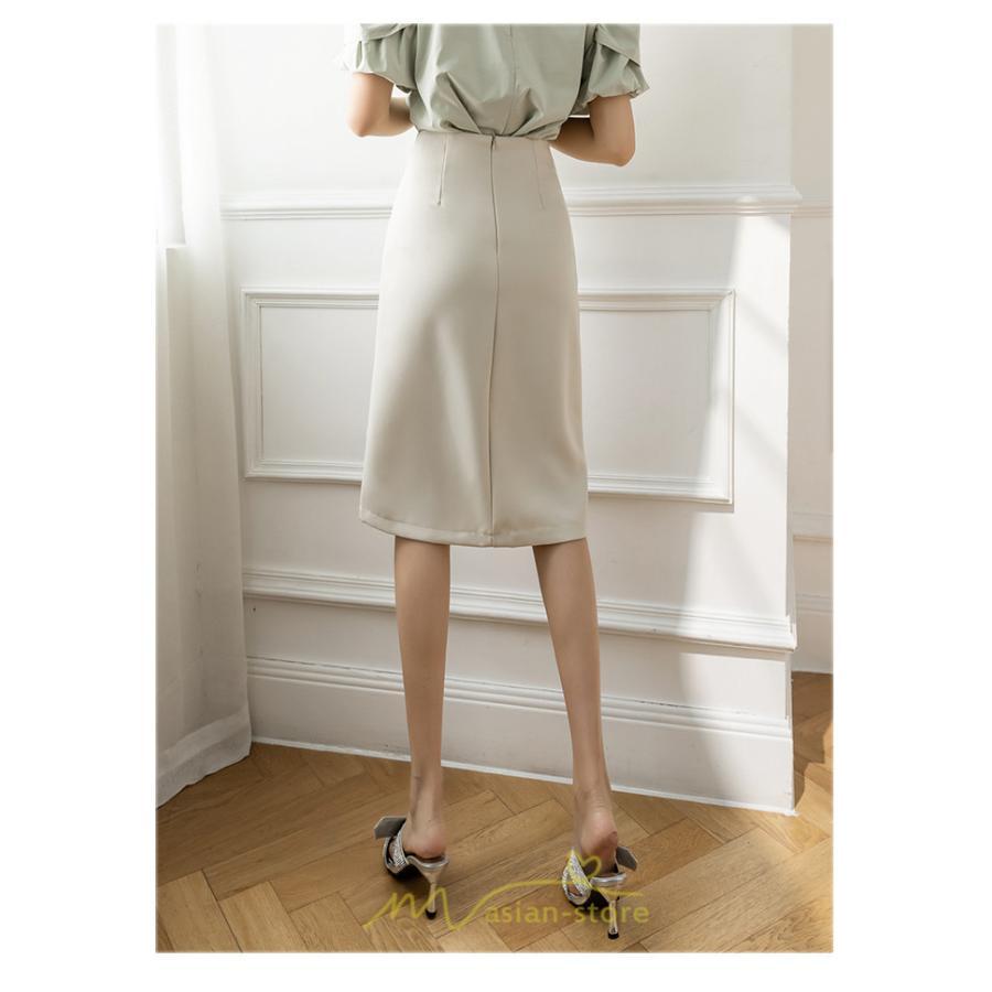 スカート | スリット入り 膝丈 ひざ丈 ひざ下 黒 ベージュ 春夏秋冬 ハイウエスト 脚長 通勤 OL Aライン レディース 美脚 スリット オフィス カジュアル セクシー ボトムス