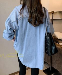 シャツ・ブラウス | シャツ レディース デニムシャツ シャツブラウス 秋コーデ 長袖 デニム 切り替え きれいめ ストライプ カジュアル 上品 2XL 秋 大きいサイズ 春 ライトアウター