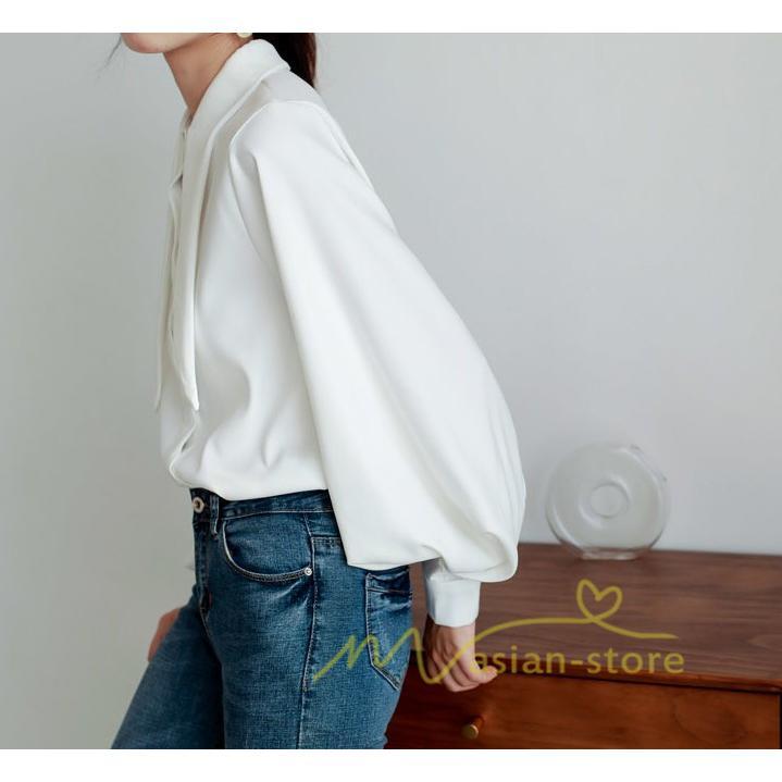 在庫ある | 短納期シフォンブラウスレディース パフスリーブシャツ ビジネスブラウストップス オフィスフォーマルシャツブラウス 薄手 春夏衣装 通学通勤 着痩せ OL 無地