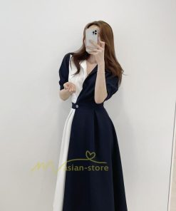 マキシ | ワンピース Aライン 夏ワンピース 春 夏 秋 半袖 ロング マキシ丈 ロングワンピース マキシワンピース 着痩せ エレガント 二次会 配色 上品 20代30代40代50代