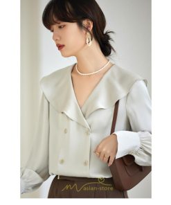 シャツ・ブラウス | ブラウス シャツ レディース 40代 上品 ブラウス きれいめ 通勤 OL ビジネス ゆったり 2022新作 上品 エレガント 高級感 Ｖネック フォーマル フェミニン