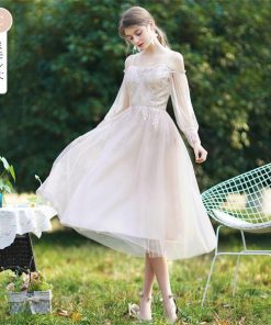 大人 | パーティードレス ドレス 結婚式 ミモレ丈 フォーマル ワンピース レース 袖あり 同窓会 謝恩会 二次会 綺麗 成人式 披露宴 スカート