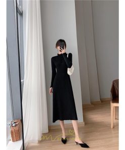 ニットワンピース | レディース 冬 きれいめ ロング おしゃれ 秋冬 長袖 送料無料 可愛い 着痩せ Aライン 20代30代40代50代 韓国風 ハイネック