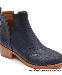 ショートブーツ | 大きいサイズ26.5cm レディース 上品 ブーツ 秋冬 春 チャンキーヒール 太ヒール シンプル ミドルヒール ブーティー 大人 スリッポン 黒ブーツ