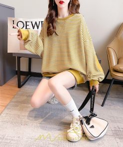 パーカー | トレーナー レディース 長袖 切り替え プルオーバー 大きいサイズ オーバーサイズ ルームウェア ビッグシルエット ボーダー柄 部屋着 お出かけ