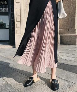 マキシ | 秋服 レディース ワンピース 長袖 秋冬 ロングワンピース ミモレ丈 切り替え フェイク レイヤード 重ね着風 可愛い プリーツスカート 大人 コーデ Aライン