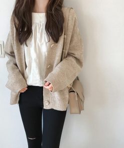 カーディガン | ニットレディース ショートニット 羽織り 秋冬 アウター Vネック 新作