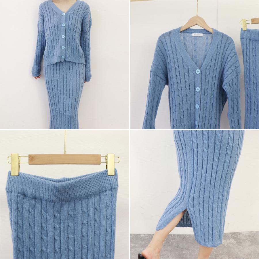 セットアップ | ケーブルニットセットアップレディース秋冬