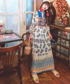 マキシ | ワンピース ロングワンピース マキシ丈 ロング丈 文芸風 長袖 ゆったり エスニック風 民族風 体型カバー フレア フェミニン 可愛い 着痩せ ナチュラル おしゃれ