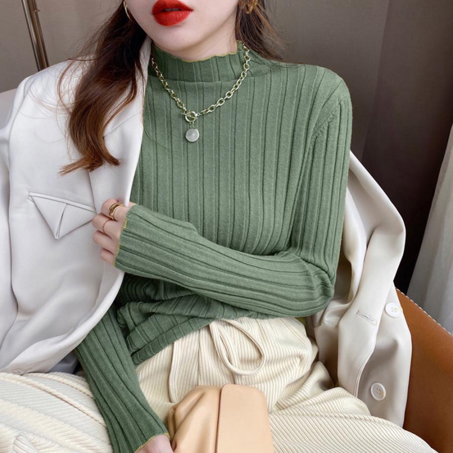 ニット・セーター | リブニットトップス プチハイネック