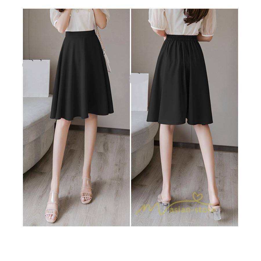 スカート | 膝丈 春秋 無地 フレアレディース ミディアム丈 ペンシルミモレ 黒 大人 20代 30代 40代 上品 OL エレガント 母 ママ