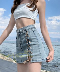 ショートパンツ | スカート風レディースデニムショーパン ハイウエスト 短パン 20代30代40代 カジュアル 通勤通学