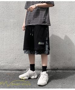 ハーフパンツ ショート | ハーフパンツ メンズ ショート丈 新作 夏コーデ おしゃれ 重ね着 レイヤード風 白 黒 日常感 カジュアル 運動着 ワイドパンツ ゆったり スウェットパンツ 着回し