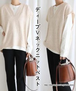 ベスト | ニットレディース プルオーバー Vネック 秋冬 チョッキ 重ね着 秋服 ジレー セーター 着痩せ 上着 秋コーデ カジュアル 細身 レイヤード ベスト