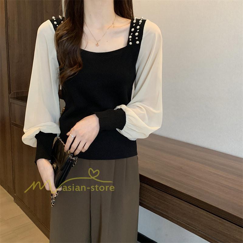 tシャツ・カットソー | カットソー トップス レディース ロンT Tシャツ 春 長袖 おしゃれ シフォンシャツ エレガント 20代30代40代 カジュアル お出かけ 着回し 通勤通学 ファッション