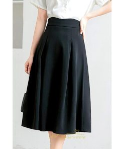 スカート | 膝丈 フレアレディース 春 夏 春夏 黒 シンプル ひざ丈 無地 ミモレ丈 秋 お出かけ リクルート 面接 通勤 就活 高級感 OL 上品　 オフィス