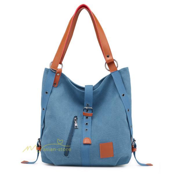 女性用バッグ | ショルダーバッグ リュック バッグ カバン レディース 帆布バッグ ズック カジュアル 旅行 肩掛け 手提げ シンプル エコバッグ ハンド 通勤通学 洗え 便利 収納