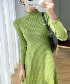 ニットワンピース | レディース 冬 きれいめ ニットフレア ロング おしゃれ タートルネック 秋冬 送料無料 通勤 可愛い おしゃれ デート 20代30代40代50代