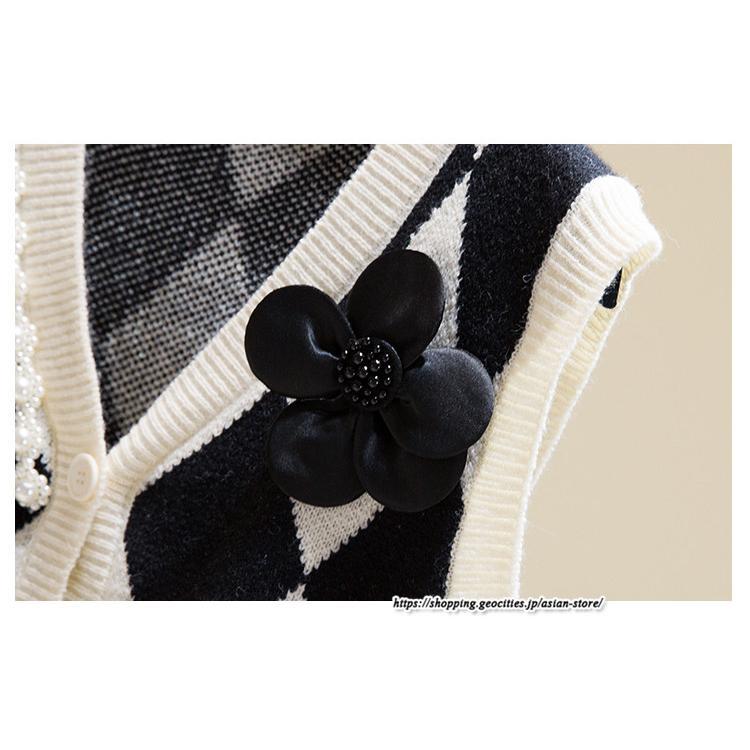 ベスト | ニットレディース トップス Vネック タンクトップ ノースリーブ 袖なし インナー ニット 重ね着風 レイヤード風 20代30代 セーター 女ニット