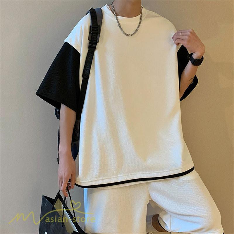 Tシャツ | Tシャツ メンズ 半袖 重ね着風 レイヤード 無地 ゆったり クルーネック カットソー 20代 30代 おしゃれ 無地 大きいサイズ シンプル 40代 カジュアル お出かけ