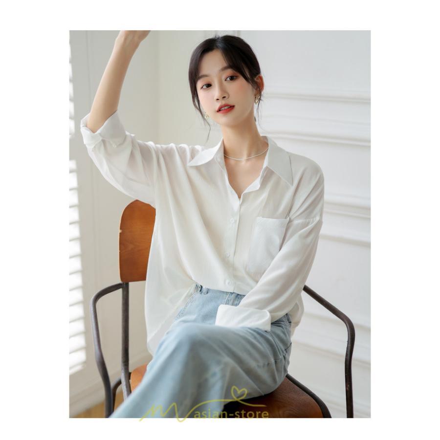 シャツ・ブラウス | ブラウス トップス 長袖 Vネック ボタン 無地 上品 通勤 レディース 秋 20代 30代 40代 OL ママ 母 フェミニン デート お出かけ 通勤 リクルート お仕事