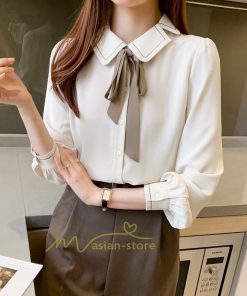 シャツ・ブラウス | ブラウス ボウタイ 長袖 レディース トップス 春秋 おしゃれ きれいめ かわいい オフィス フォーマル シンプル 通勤通学 20代30代40代 夏物 シフォン リボン付き