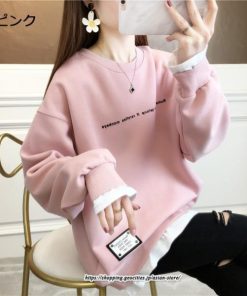 パーカー | トレーナー レディース レイヤードトレーナー 可愛い 重ね着風 ゆったり カジュアル 大人 無地 長袖トレーナー 秋新作 春秋 裏起毛 韓国風 冬 着痩せ