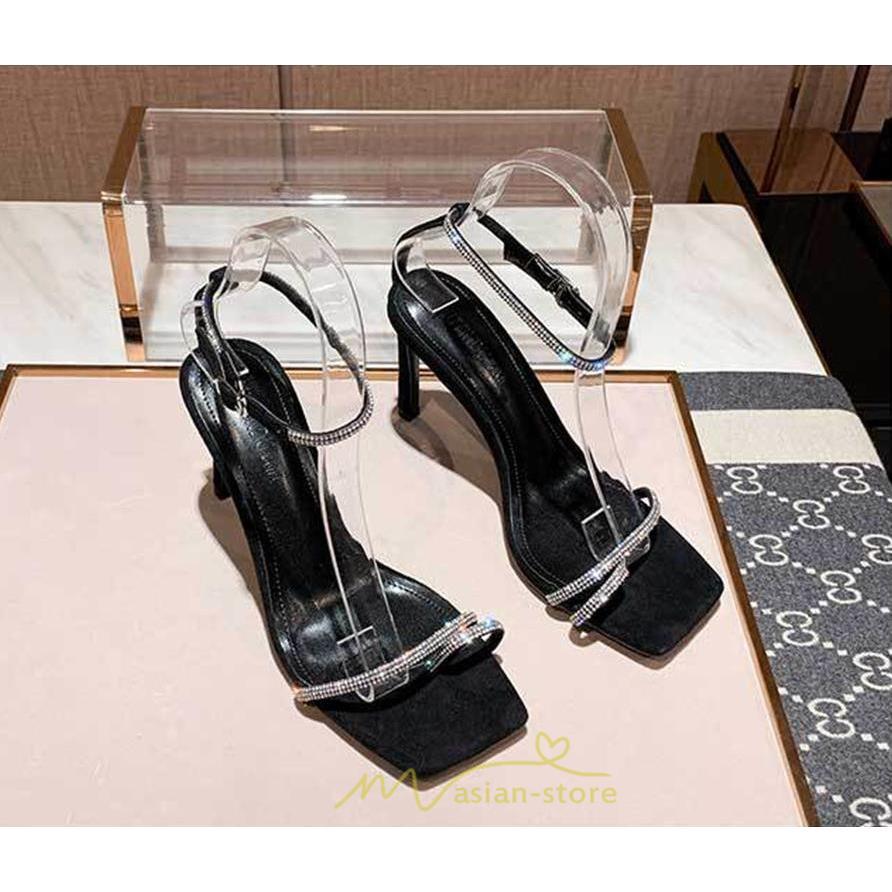 パンプス | ハイヒール サンダル 歩きやすい 美脚 ストラップ 6センチ8センチヒール シンプル レディース 脱げない 黒 リゾート 女性 華奢魅せ 旅行 お出かけ 夏物