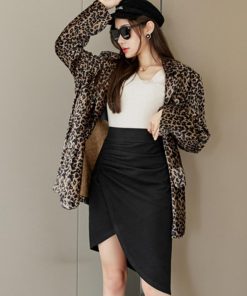 タイトスカート | ウールライク ギャザースカート 不規則裾