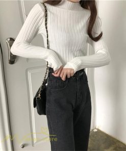 ニット・セーター | 秋 冬 ニット セーター 長袖 プチハイネック レディース トップス 無地 洗えるニット お洒落 シンプル トレンド ゆるシルエットインナー 上品 OL きれいめ 通勤