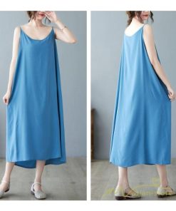マキシ | キャミワンピ レディース 透け防止 インナーワンピース ミモレ丈 キャミソールワンピース 8色 綿 大きめ 40代50代 無地 ゆったり 20代30代 フェミニン
