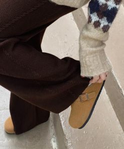 ワイドパンツ | ワイドニットパンツ 韓国風 ロングパンツ