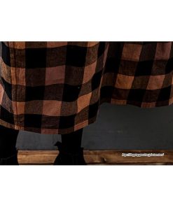 マキシ | チェック柄ワンピースリネン風 シャツワンピース 30代レディース秋物長袖 綿麻風 ゆったり ゆるシルエット 大人 チェック柄 可愛い 通学通勤 ロングシャツ