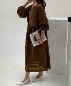 マキシ | ワンピース レディース 40代 50代 長袖 きれいめ ゆったり ロング丈 マキシ丈 体型カバー 無地 着痩せ 30代 カジュアル 通勤通学 夏物 お出かけ シンプル 上品