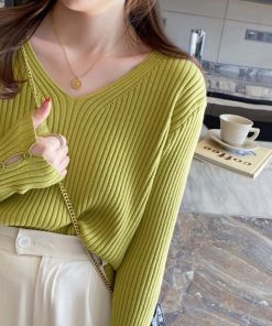 ニット・セーター | リブニットトップス レディースニットソー