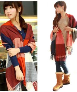 マフラー | ストール マフラー ロング スカーフ 秋冬 チェック柄 大判 ニット