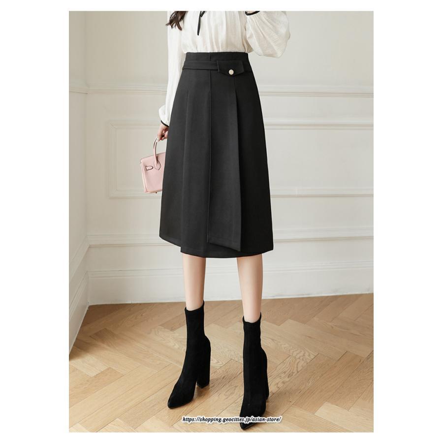 スカート | ミモレ丈ひざ丈レディース 無地 きれいめ 30代 40代 50代 着やせ 上品 通勤 通学 ラシャ 通勤 キレイめ 2022新作 暖か 秋冬