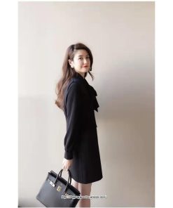 ミディアム | ワンピース ロング ロングワンピース スリム 細身 Vネック スリーブレス 無地 ロング丈 秋冬 レイヤード ノースリーブ