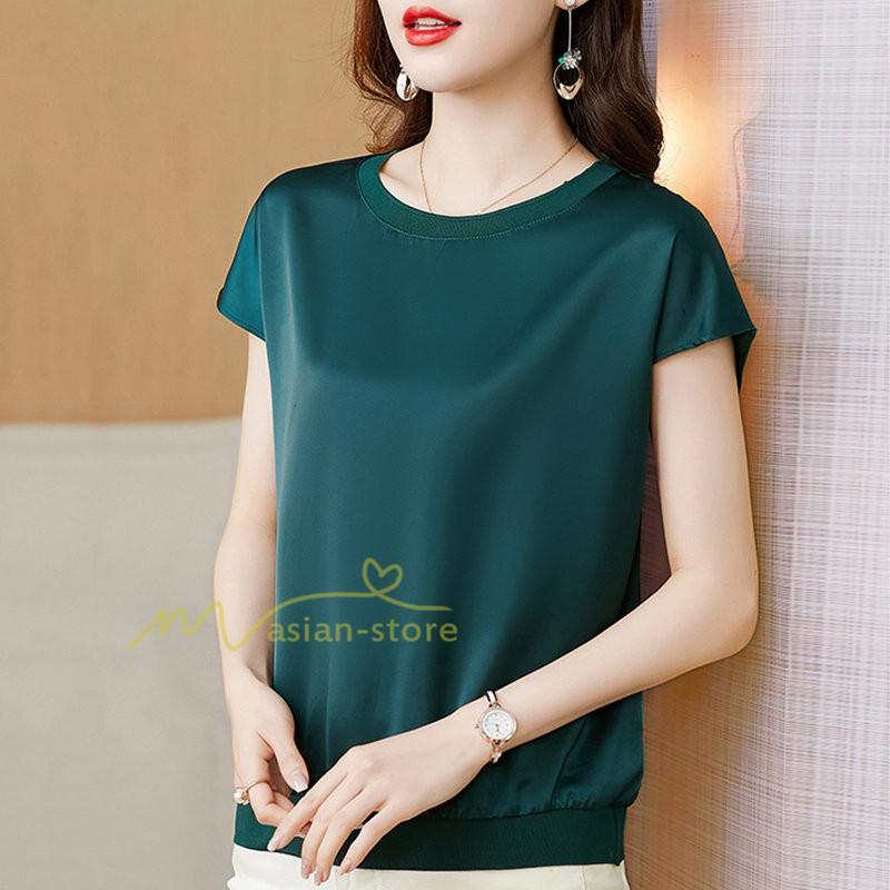 tシャツ・カットソー | トップス Tシャツ レディース 春 夏 秋 半袖 クルーネック 無地 プルオーバー 20代30代40代50代 ママ シンプル 着痩せ 大きいサイズ カジュアル 上品 お出かけ