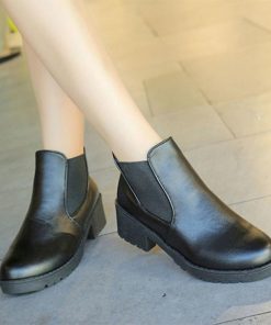 ショートブーツ | ブーツ 歩きやすい ローヒール 内ボア レディース サイドゴア ブーティ