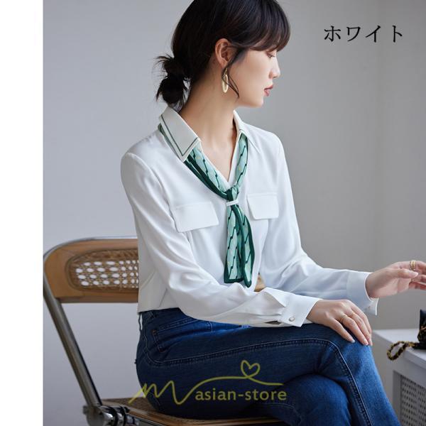 シャツ・ブラウス | シャツ ブラウス 秋冬 レディース スカーフタイ きれいめ フォーマル 春 長袖 M L オフィス S XL XXL 上品 OL 高級感 フェミニン シフォン 通勤 可愛い