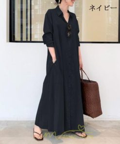 マキシ | ワンピース レディース 春 秋 長袖 ロングワンピース スカート マキシ丈 秋冬 通勤着 可愛い ゆったり 体型カバー カジュアル 綿麻 50代 40代 30代 20代